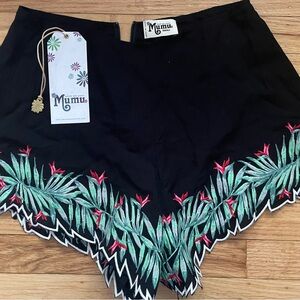 Black Tropical Women's Shorts